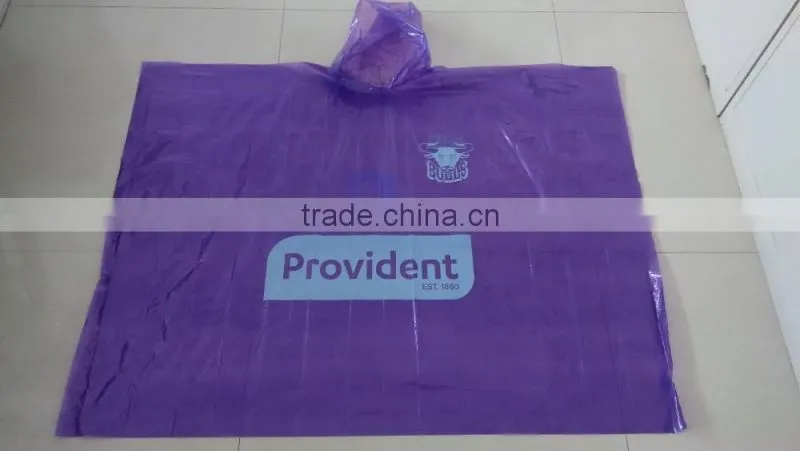 LOGO Printed Promotional PE Disposable Raincoat