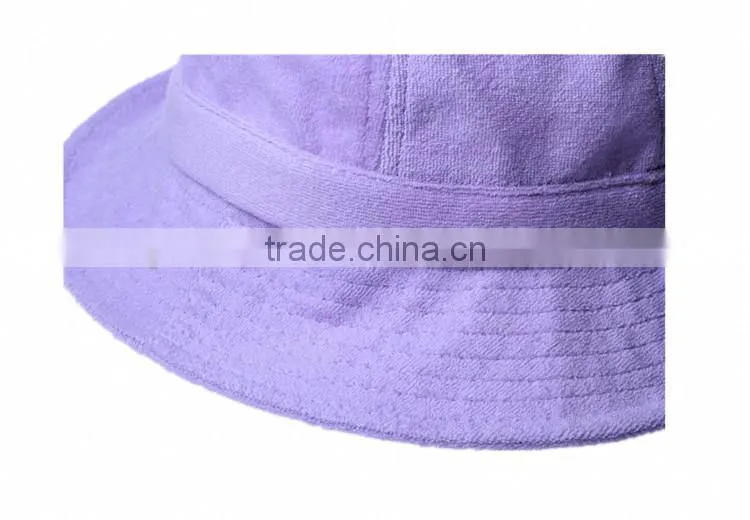 embroidery bucket hat terry towel toweling custom purple bucket hat
