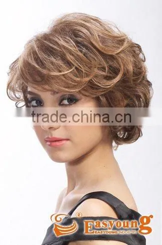 Highlight curly hair wigs for women, short hair style supplier