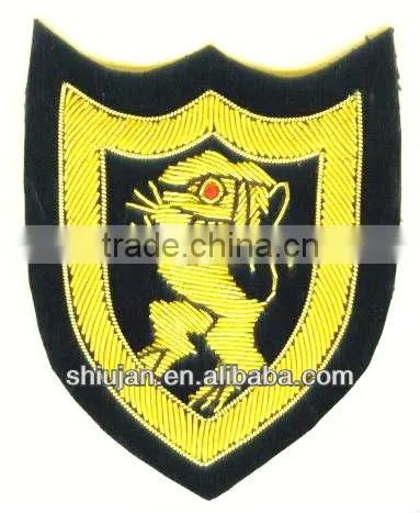 custom handmade Indian metallic thread embroidery patch