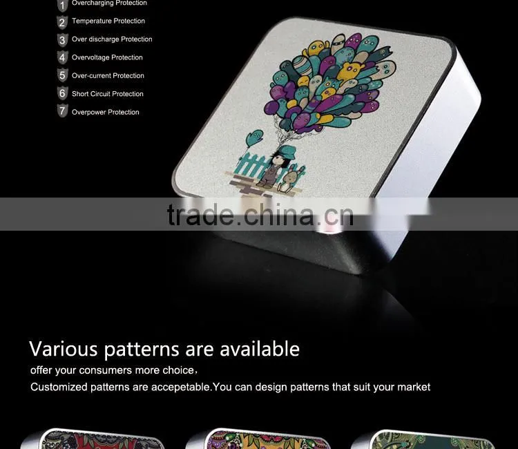 high capacity 6600mah diy square power bank