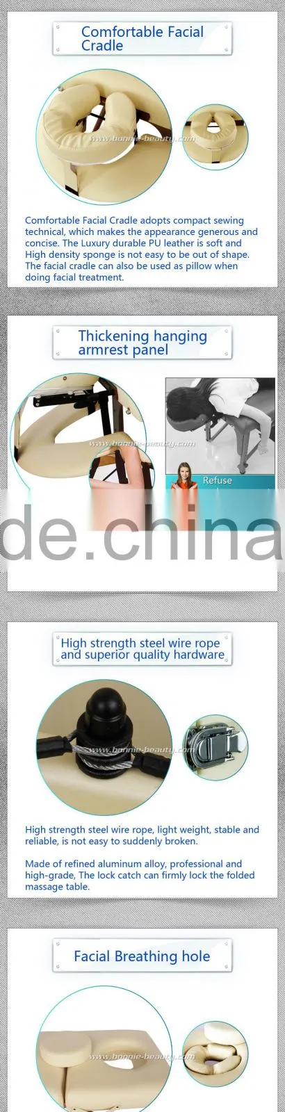Three-Section Hatchback portable massage table supplier