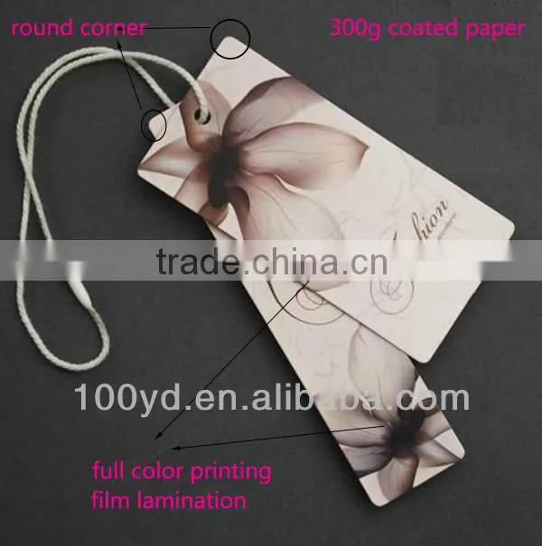Promotional China fancy tag printing/nice clothing hang tag