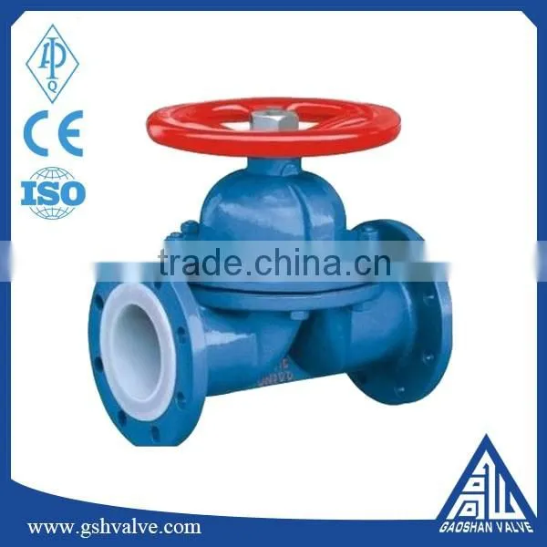 Fluorine plastic or steel valve lined diaphragm valve