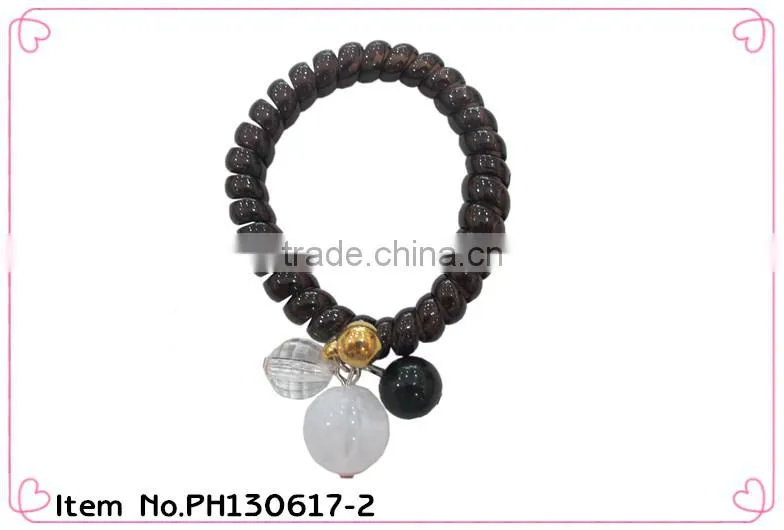 elastic hair ties with balls for women