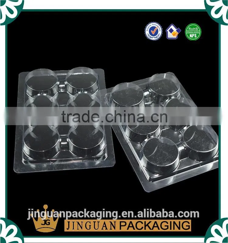 6 pieces PVC/PET macarons container and tray packaging