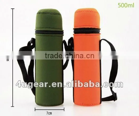 Promotional fashion sports neoprene water bottle cooler with handle
