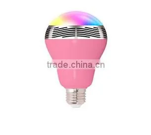 2016 New Arrival! Wireless 6w Power E27 LED RGB Bluetooth Speaker Bulb Light Lamp Music Playing