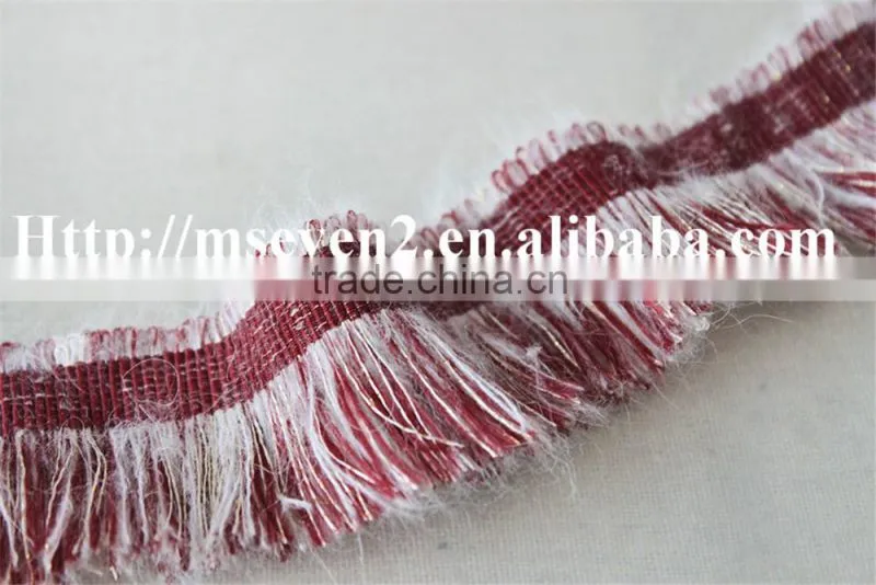 good looking kintting tassels red and white lace trim for garment accessories