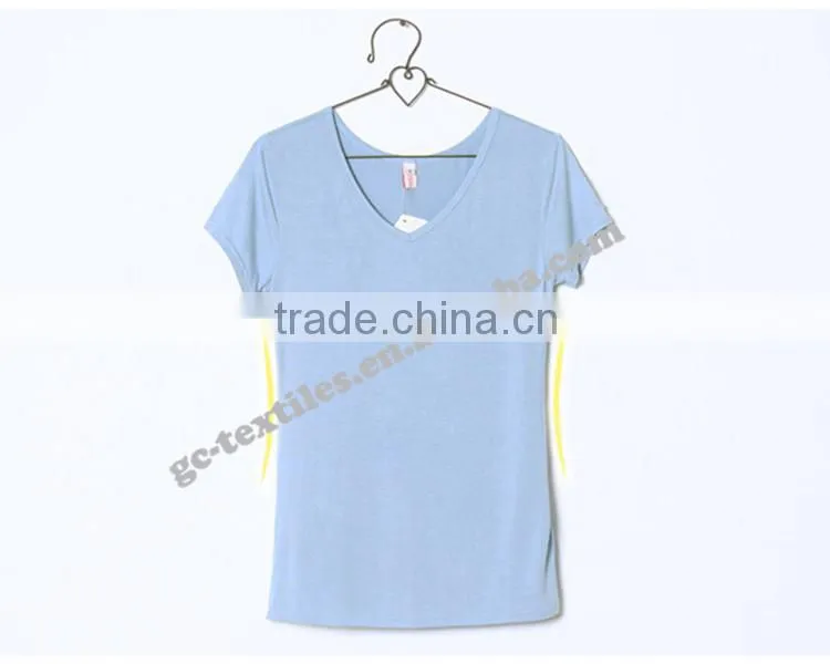 Girl's Slim Style V-neck Short Sleeve T-shirts