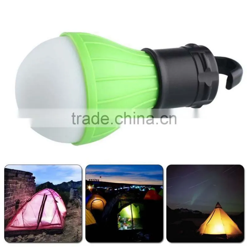 Portable Outdoor Camping Lamp Tent Light Torch Flashlight ABS Plastic 3LED Fishing Lantern Lamp with Hanging Hook