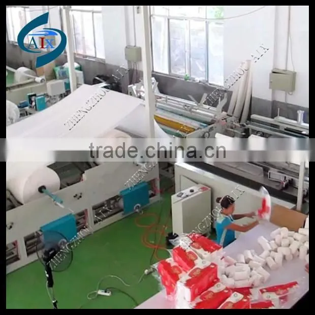 Full automatic toilet paper making machine include paper roll cutting machine