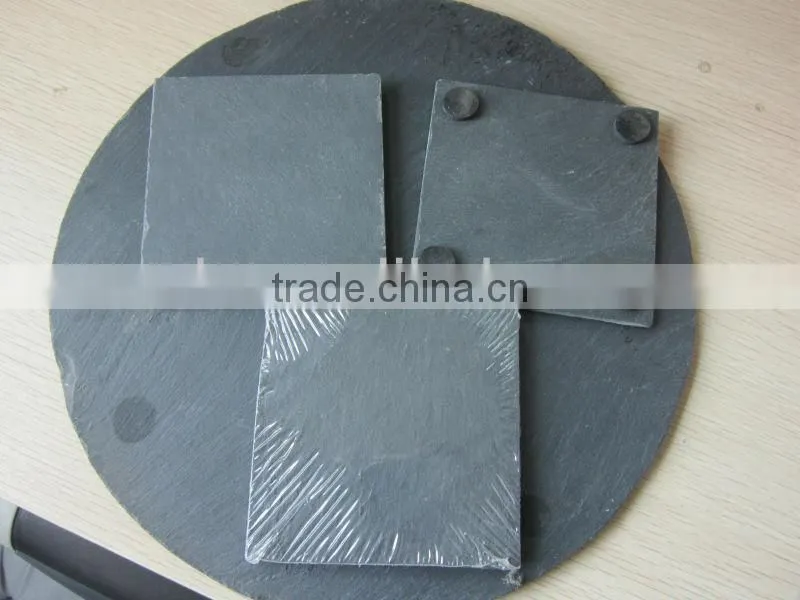 JiuJiang quarry round black natural slate stone coaster