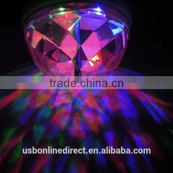 Fashionable 3W E27 RGB led crystal magic ball light Led Rotating Lamp