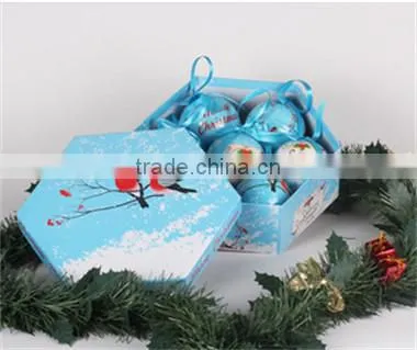 Different design and color christmas balls for christmas tree / 4 color printing christmas ball / LED plastic christmas ball