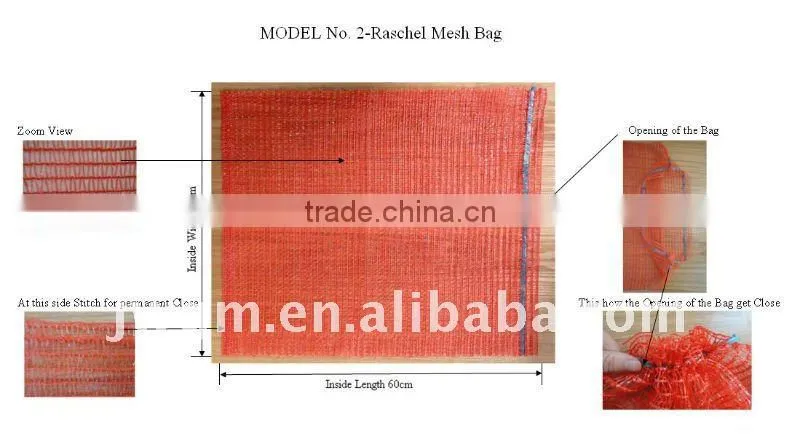 40*60cm red and voilet special plastic bags Raschel Mesh Bags
