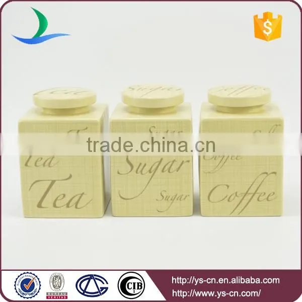 Classical decal Square storage jar suppliers