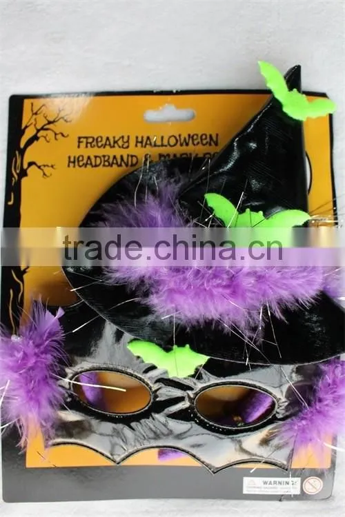 halloween sexy girl bat headband and mask with feather