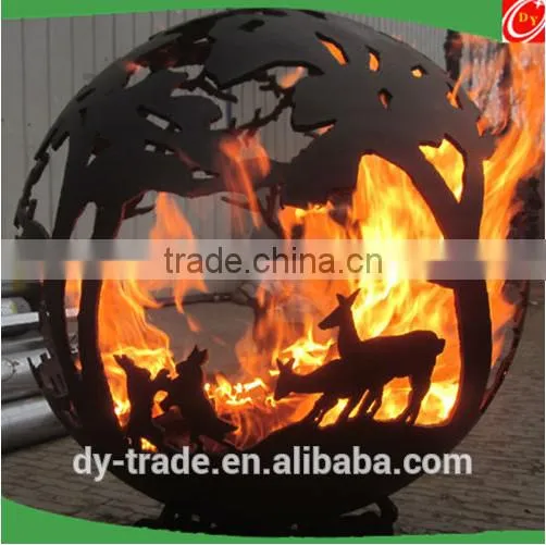 Decorative outdoor iron mild steel fire pits,china carbon steel fire ball/sculpture
