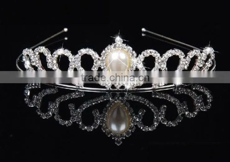 wire headband with fashion diamonds and pearl