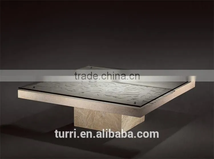 Modern white Iran travertine rectangle center table