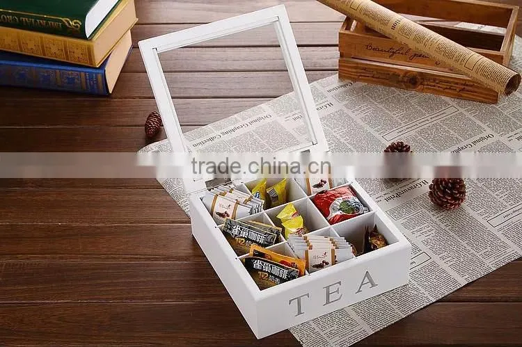 white wooden tea box