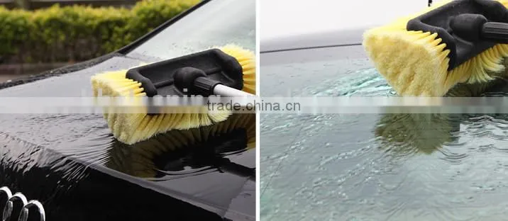 multi-angle car wash brush, water flow through car window brush