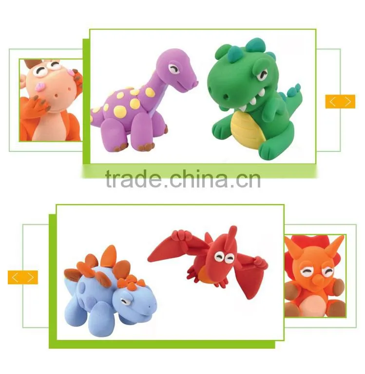 Wholesale intelligent game kids diy color clay dinosaur make rubber toys