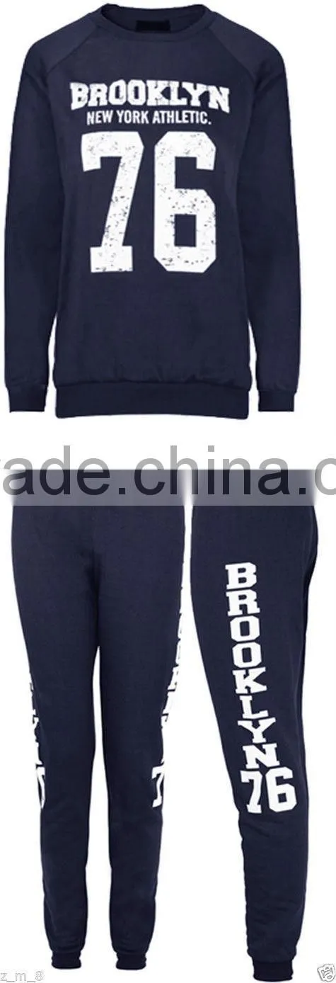 Ladies Brooklyn 76 Full Set Sweatshirt & Jogging Bottoms Joggers Tracksuit