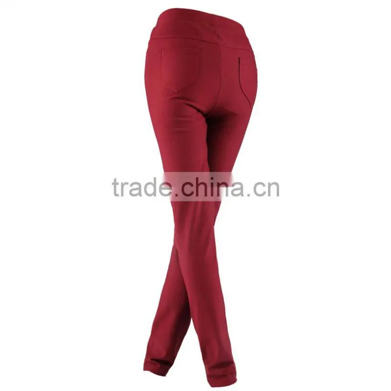 Factory high quality and best price women hot sale summer autumn high waist tight slim red elegant long pants