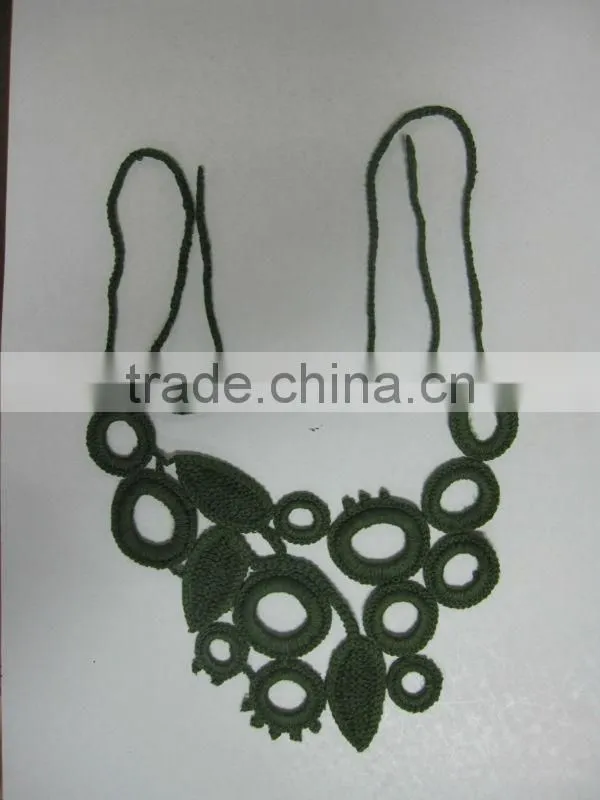 Wholesale dark color cotton crochet collar for ladies clothes
