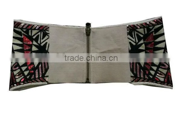 Customized ethnic colorful canvas belt with YKK zipper