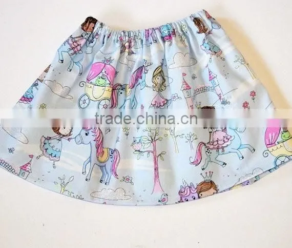 Wholesale children's boutique clothing girls cotton skirt lace trim button design