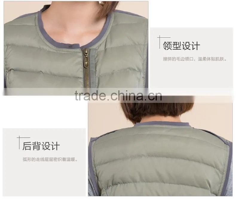 2015 Fast Delivery Light Outdoor Puffer Woman Down Vest