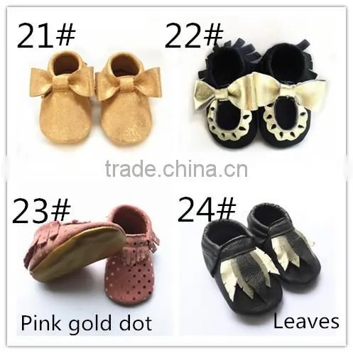 Most Hot selling baby genuine leather fringe moccasins soft leather moccs baby booties toddler shoes moccasins