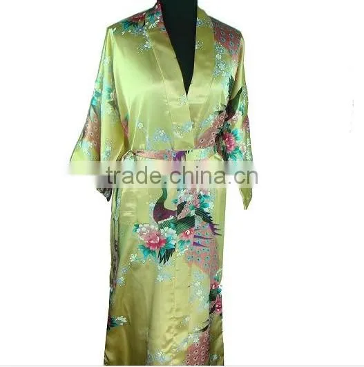 Silk japanese kimono Women Robe Gown Bathrobe Sleepwear SW013