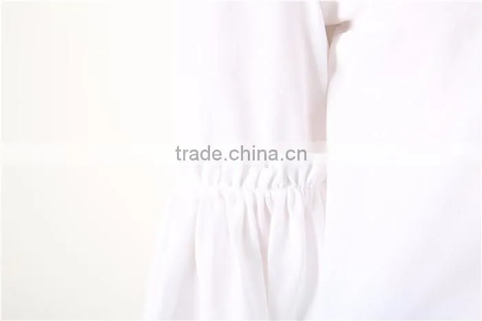 round collar elegant long sleeve white women waist length blouse designs