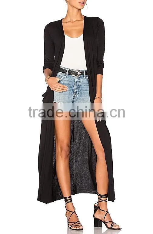 2017 Latest Plus Size Long Sleeve Knee Length Wholesale Knitted Women Long Cadigan Sweater