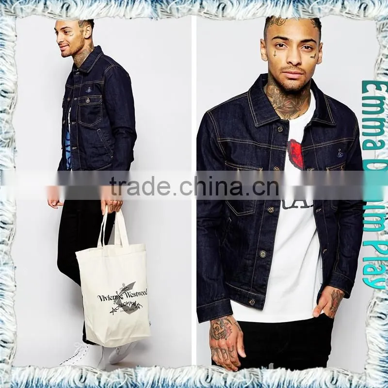 2016 Hottest Factory Cool Outwear Mens Fashion Model Indigo Denim Jacket