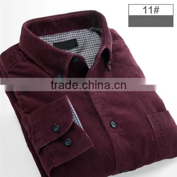 2016 Spring & Autumn series fashion corduroy mens shirt for pink color
