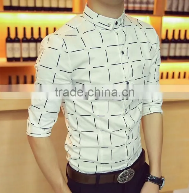 Thin section plaid shirt with short sleeves