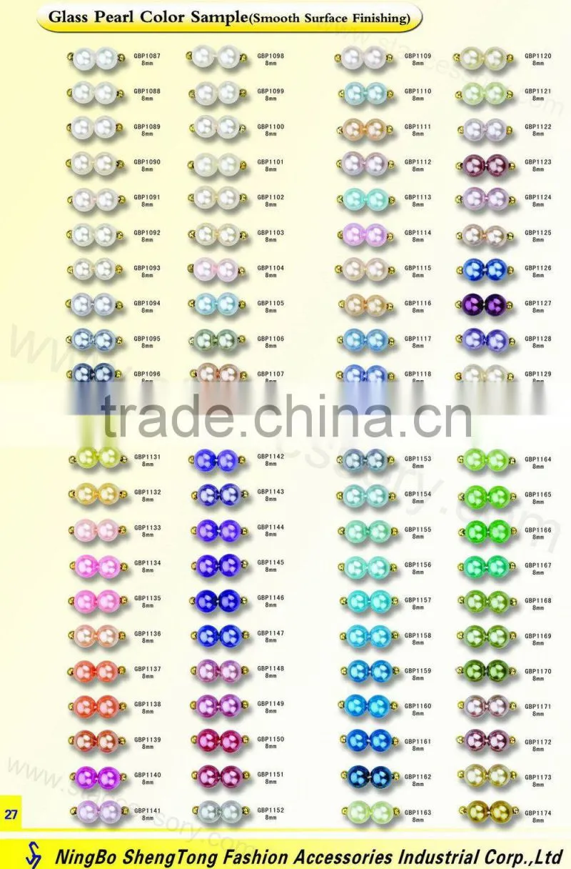 Glass Pearl Beads with Various Sizes,Colorful Glass Pearl Beads