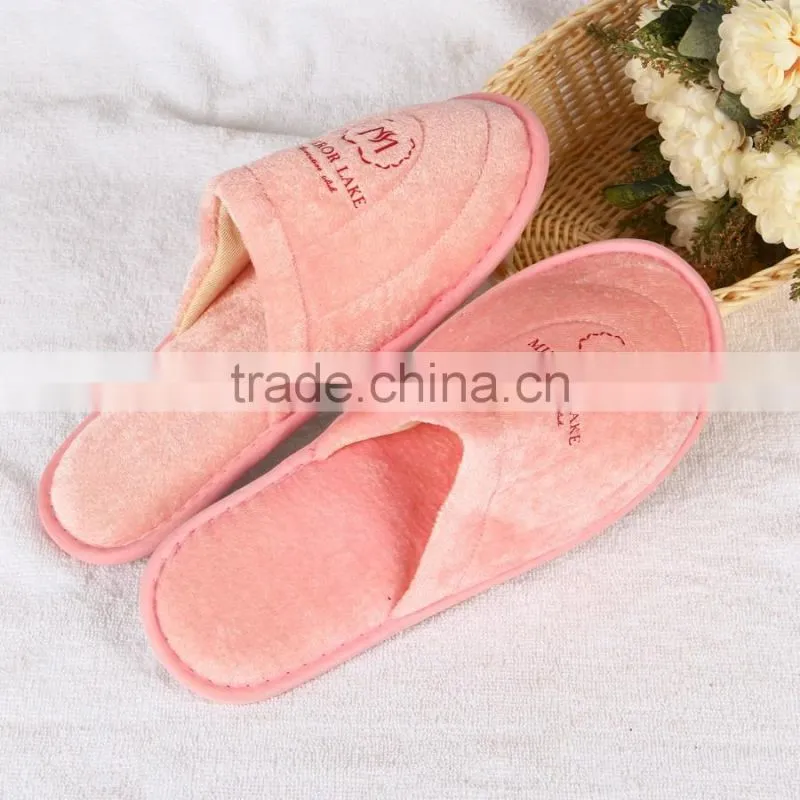 cheap disposable pink hotel pleuche slipper