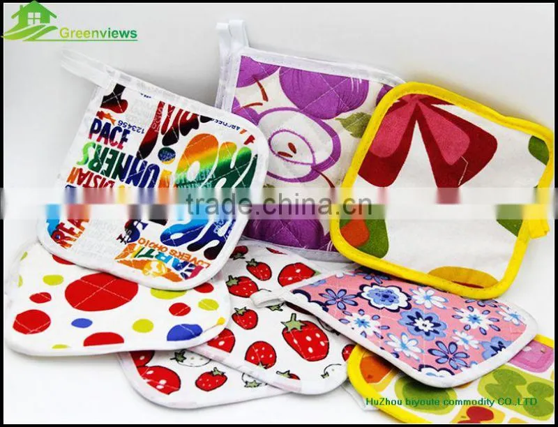 Christmas style color coffee cup mats pot custom linen pot holders print cotton