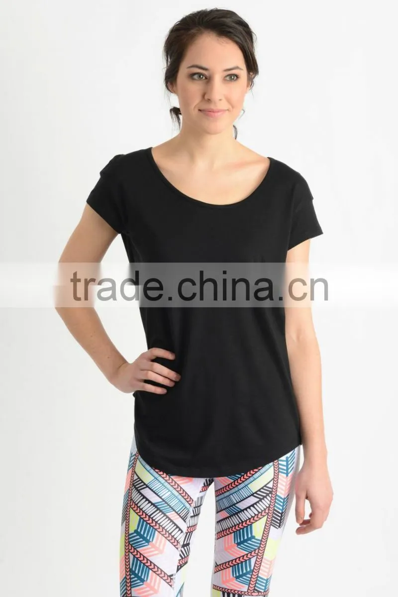 Women O Neck Cotton T Shirt Ladies Oure Black Loose T-Shirts