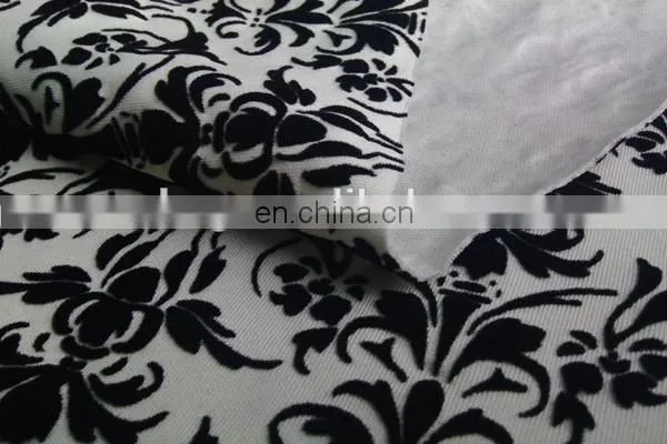 Winfar Textile New Product Soft Knit Polyester Stretchy DTY Scuba Print Flock Fabric