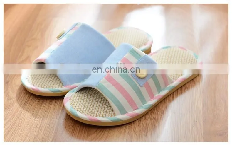 Wholesale linen women slippers linen embroidered slippers indoor 2016