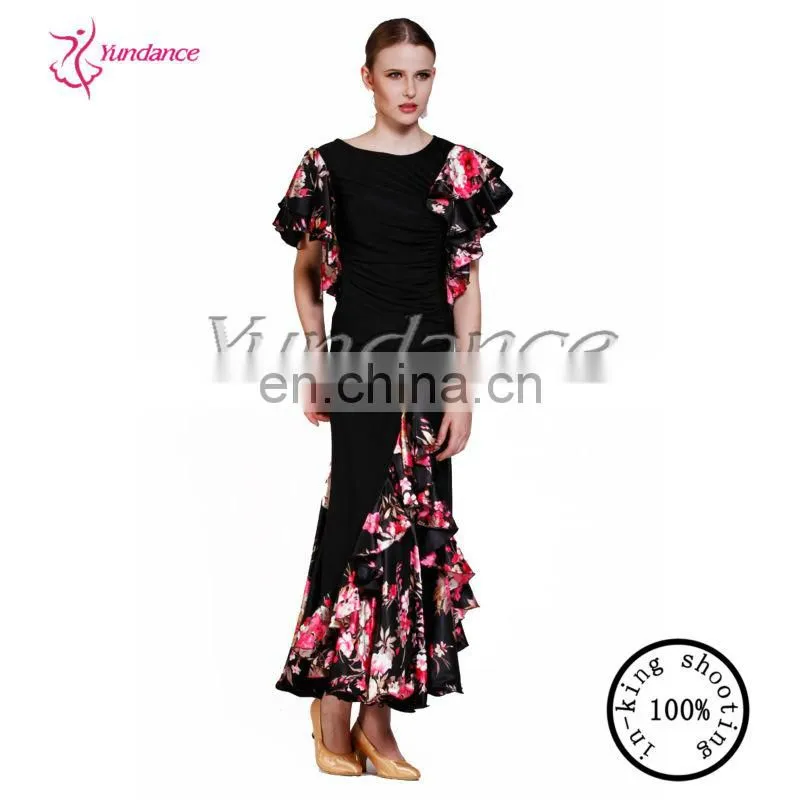 AB024 Flower Print Dance Performance Wear Dance Costumes Cloth