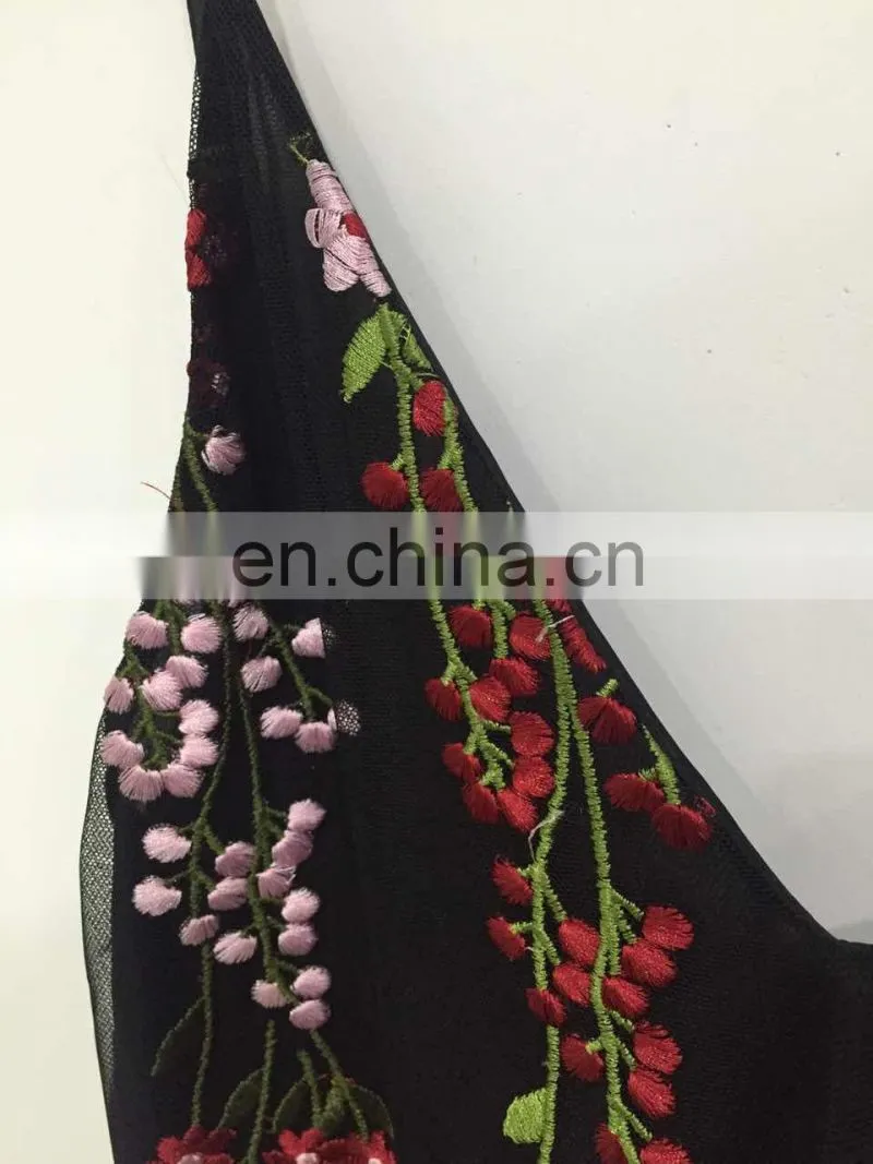 The 2017 summer net cloth embroidery condole belt unlined upper garment