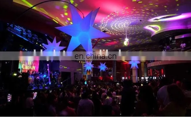 Best selling muti-color LED inflatable hang star, christmas decoration lighted star, LED wedding star for sale